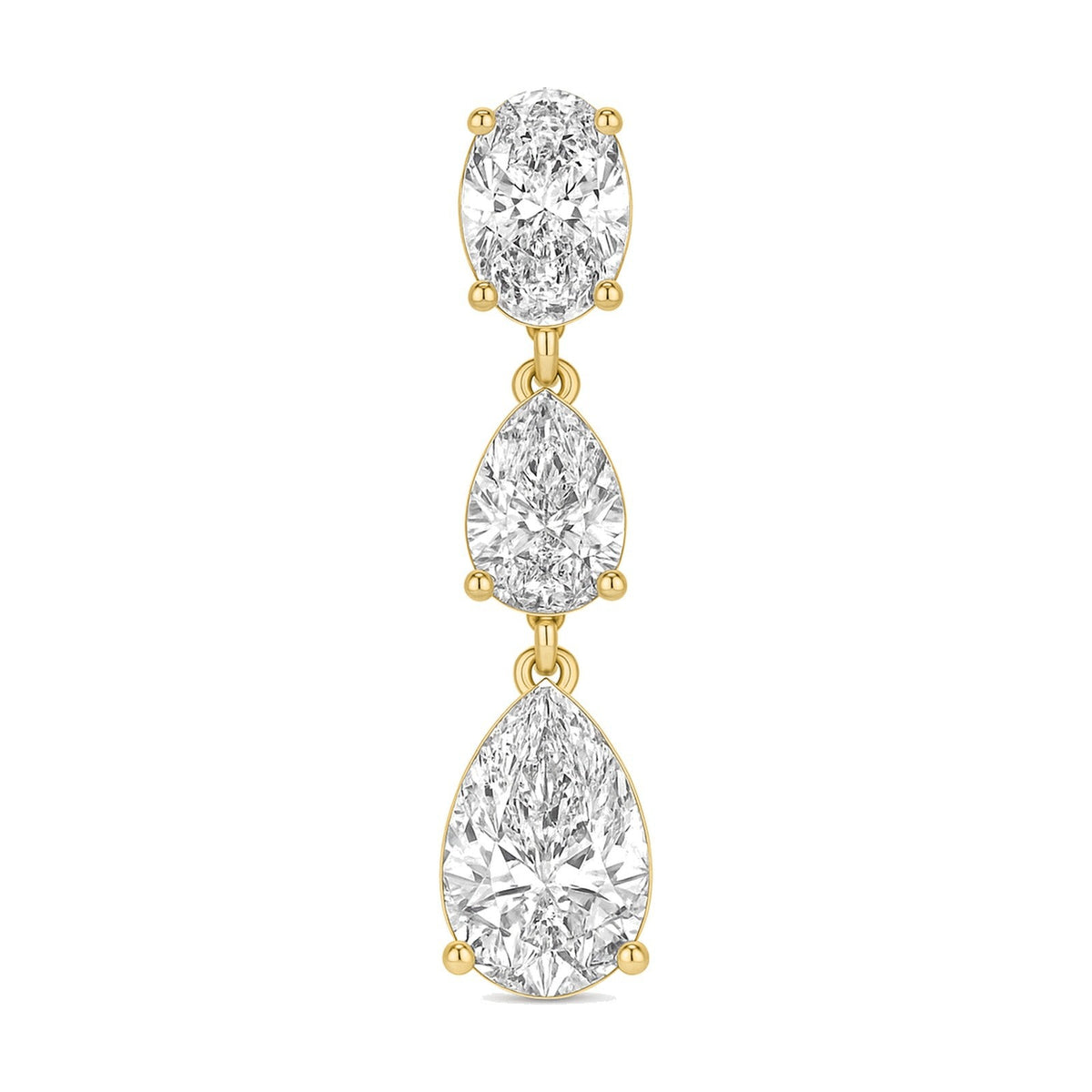 Isla earrings in 14K yellow gold with a pear-cut lab-grown diamond