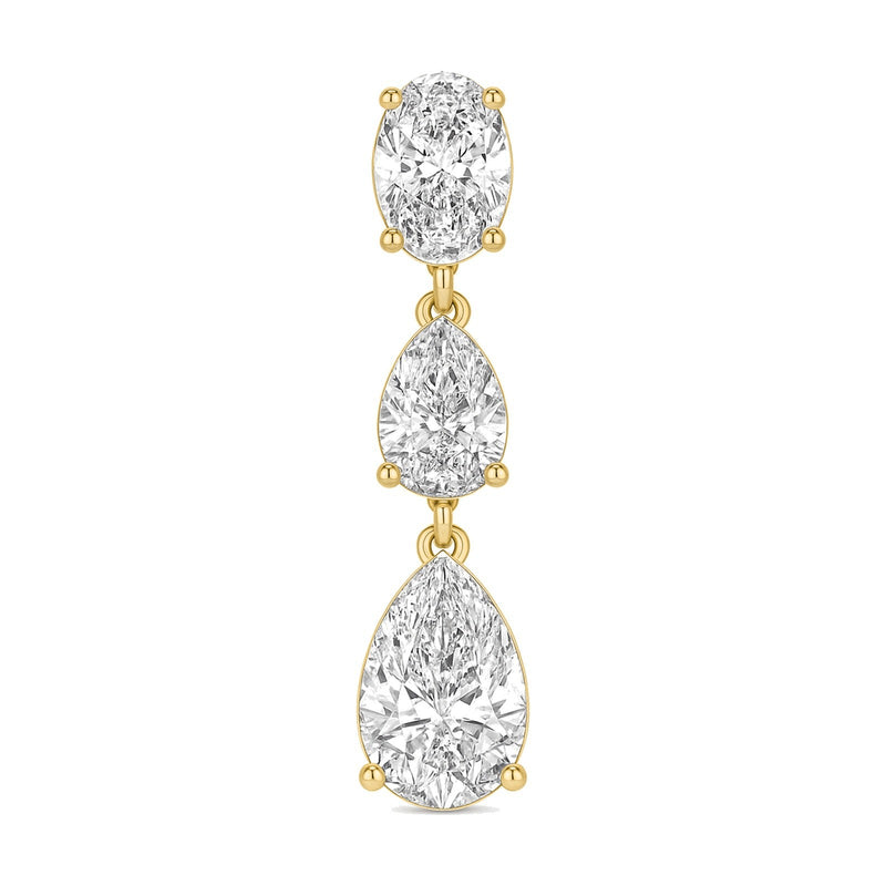 Isla earrings in 14K yellow gold with a pear-cut lab-grown diamond