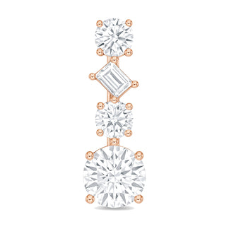 Ivy earrings in 14K rose gold with a lab-grown diamond