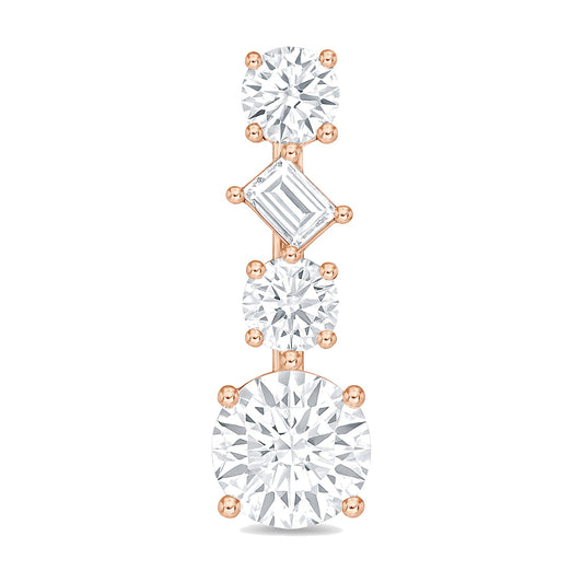 Ivy earrings in 14K rose gold with a lab-grown diamond