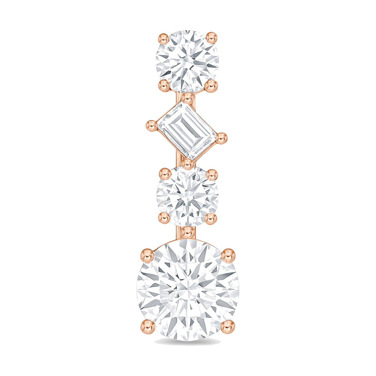 Ivy earrings in 14K rose gold with a lab-grown diamond