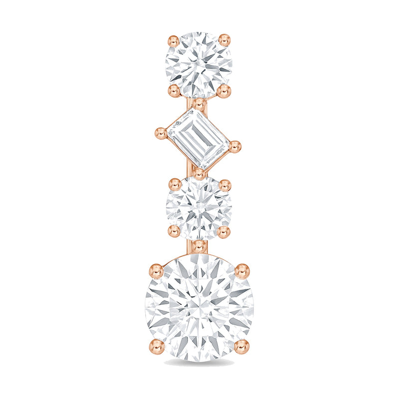 Ivy earrings in 14K rose gold with a lab-grown diamond