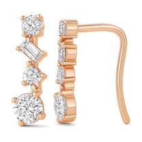 Ivy earrings in 14K rose gold with a lab-grown diamond