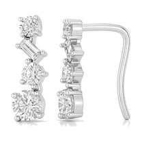 Ivy earrings in 14K white gold with a lab-grown diamond