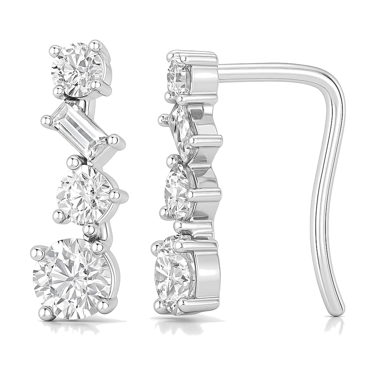 Ivy earrings in 14K white gold with a lab-grown diamond