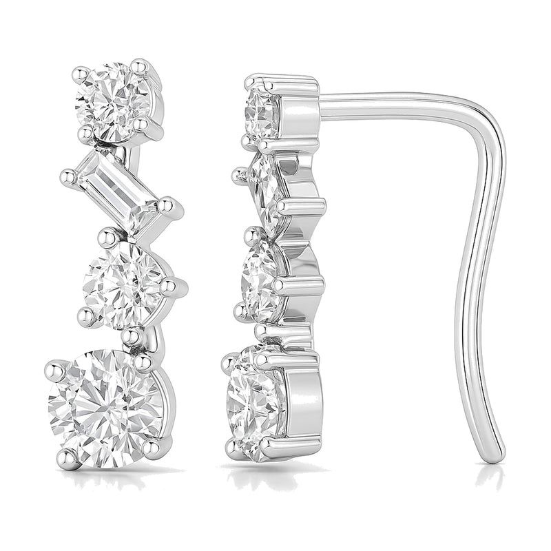 Ivy earrings in 14K white gold with a lab-grown diamond