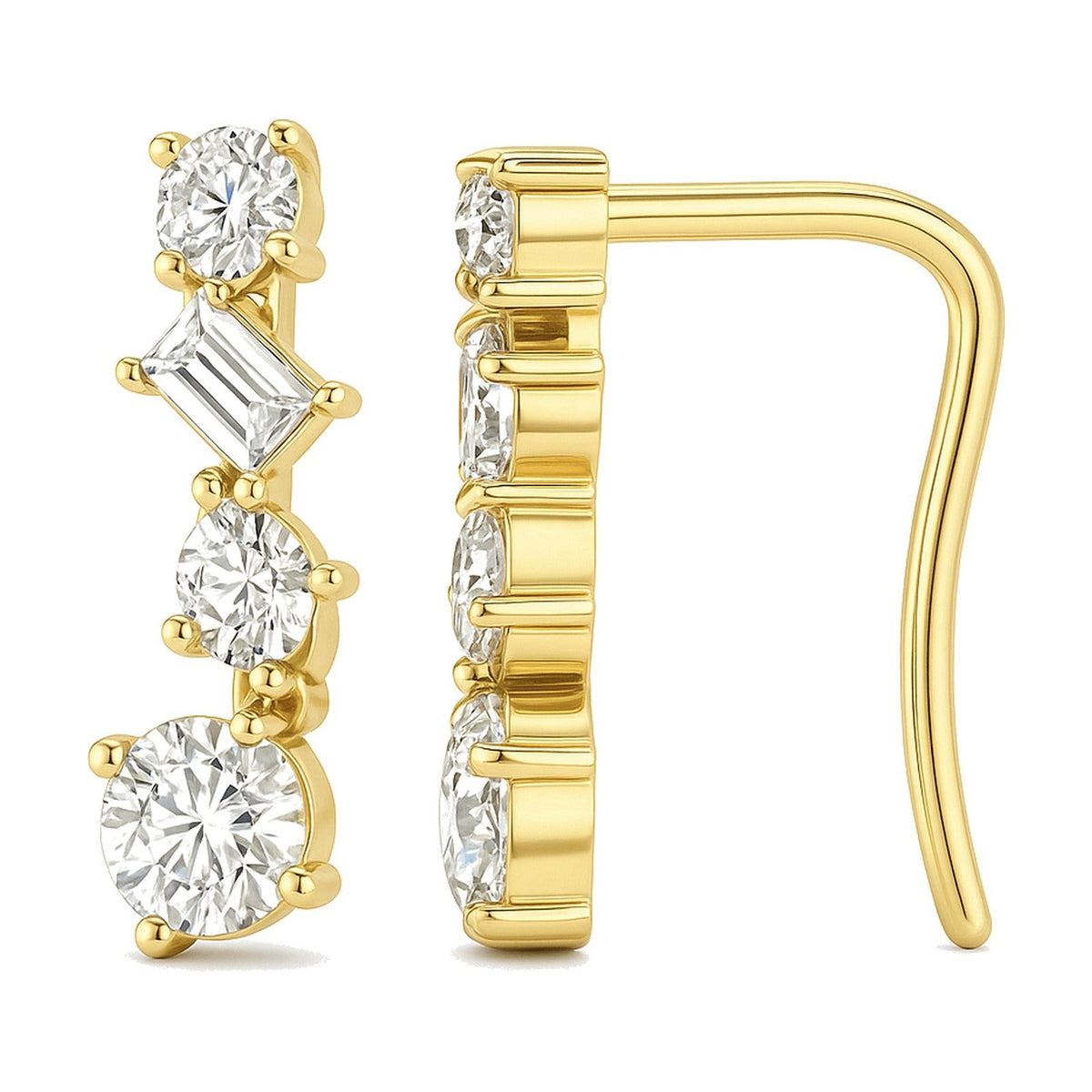 Ivy earrings in 14K yellow gold with a lab-grown diamond