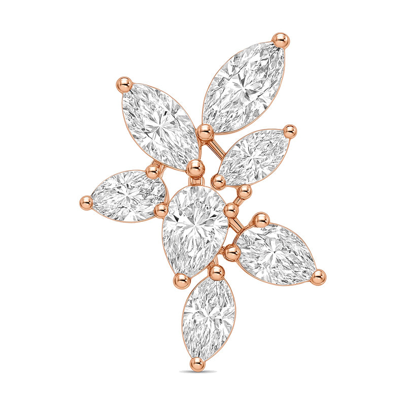 Jade earrings in 14K rose gold with a pear-cut lab-grown diamond
