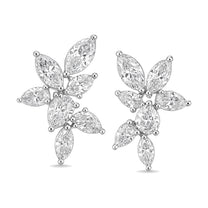 Jade earrings in 14K white gold with a pear-cut lab-grown diamond