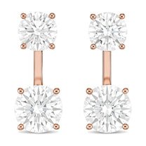 Juliette earrings in 14K rose gold with a round-cut lab-grown diamond