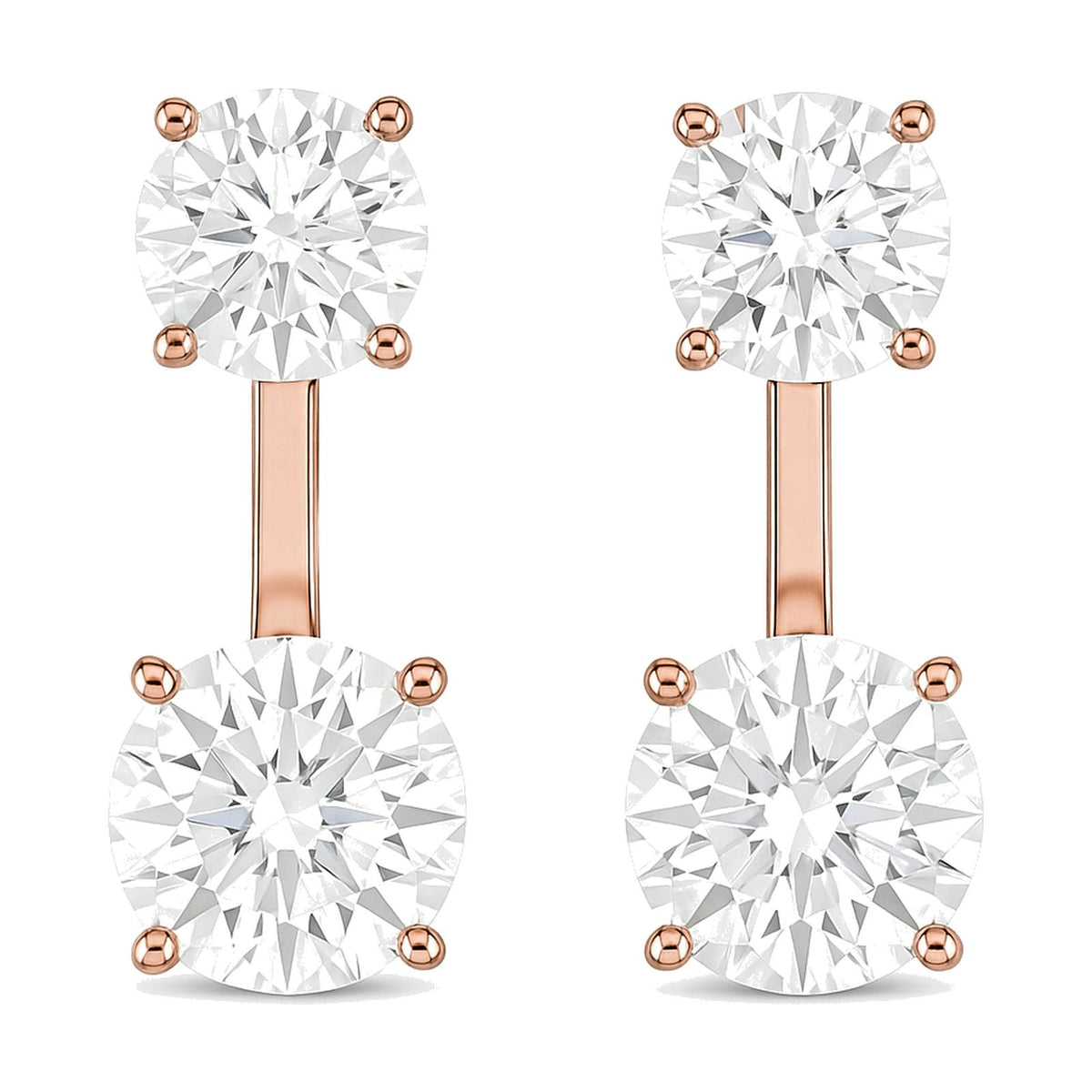 Juliette earrings in 14K rose gold with a round-cut lab-grown diamond