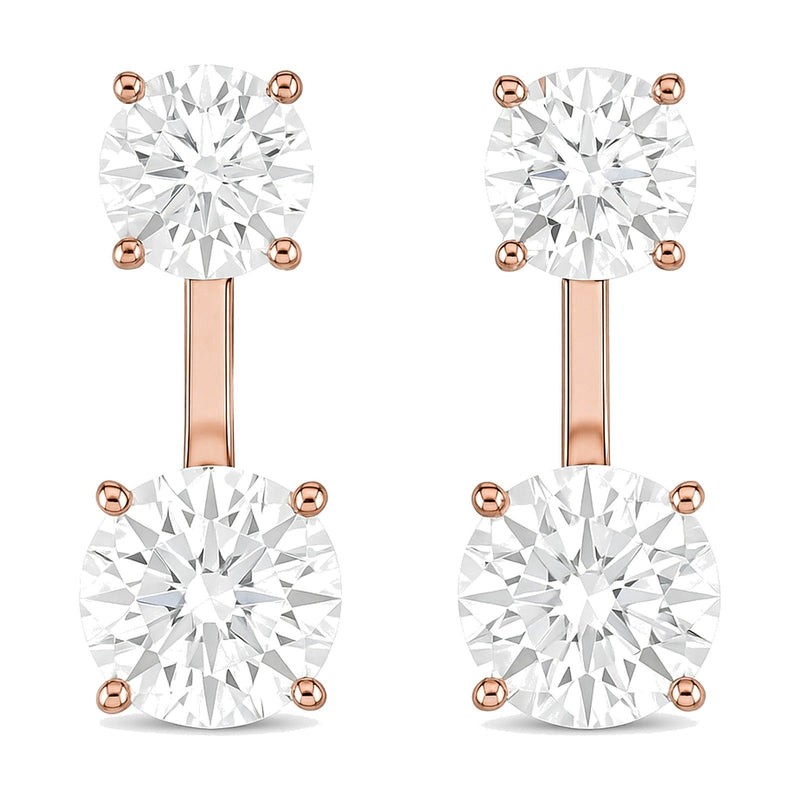Juliette earrings in 14K rose gold with a round-cut lab-grown diamond