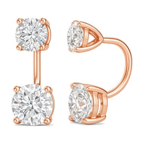 Juliette earrings in 14K rose gold with a round-cut lab-grown diamond
