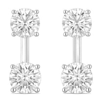 Juliette earrings in 14K white gold with a round-cut lab-grown diamond