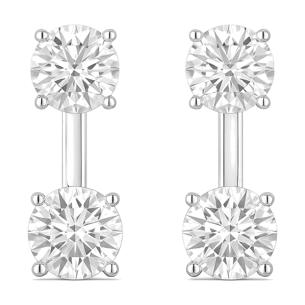 Juliette earrings in 14K white gold with a round-cut lab-grown diamond
