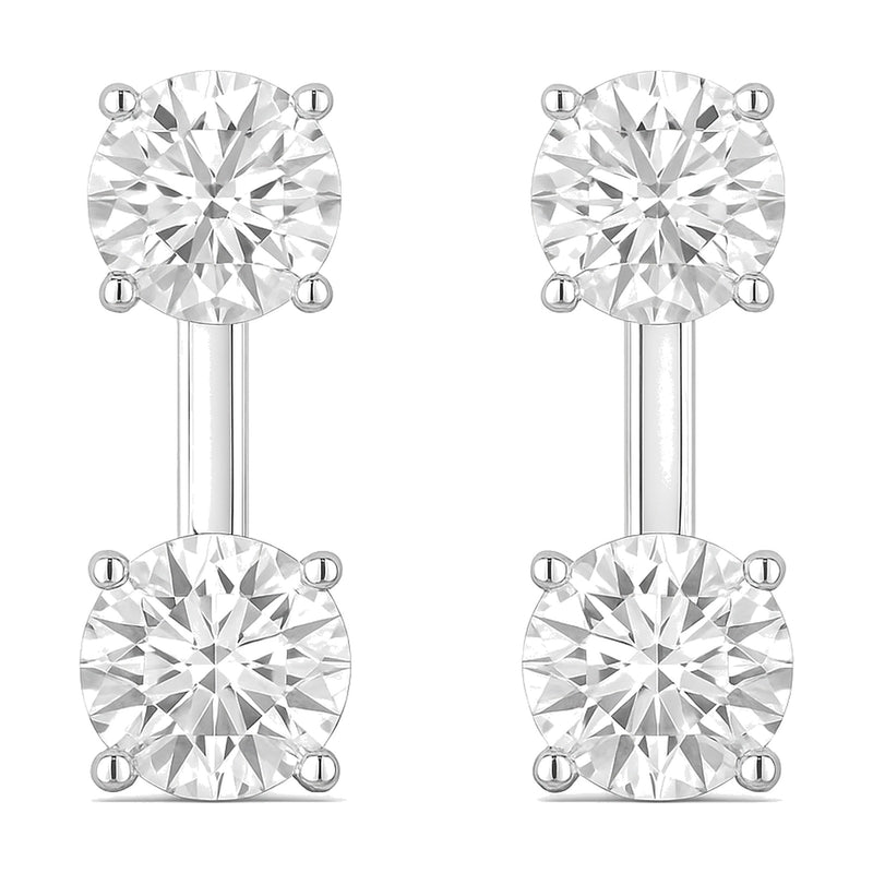 Juliette earrings in 14K white gold with a round-cut lab-grown diamond