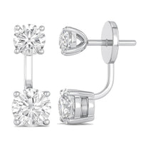 Juliette earrings in 14K white gold with a round-cut lab-grown diamond