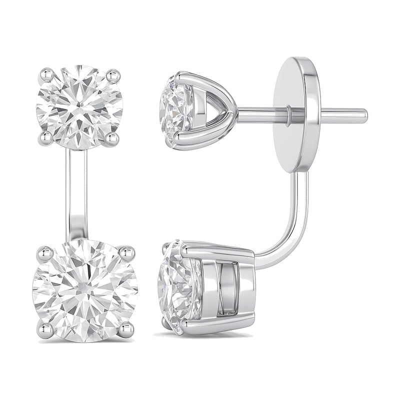 Juliette earrings in 14K white gold with a round-cut lab-grown diamond