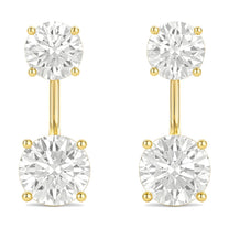 Juliette earrings in 14K yellow gold with a round-cut lab-grown diamond