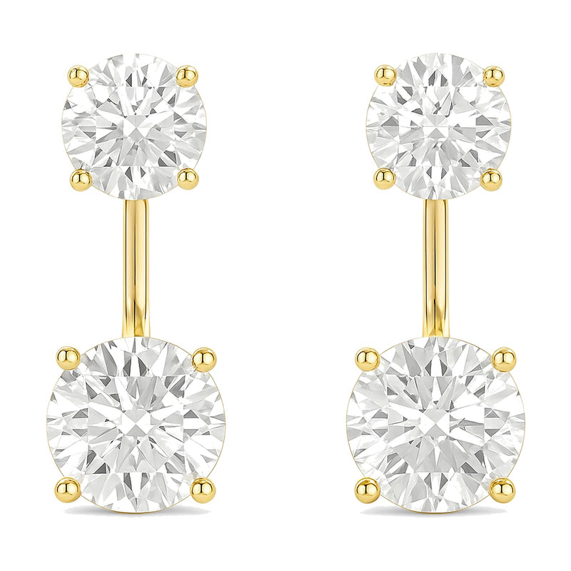 Juliette earrings in 14K yellow gold with a round-cut lab-grown diamond