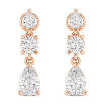 Laurel earrings in 14K rose gold with a lab-grown diamond