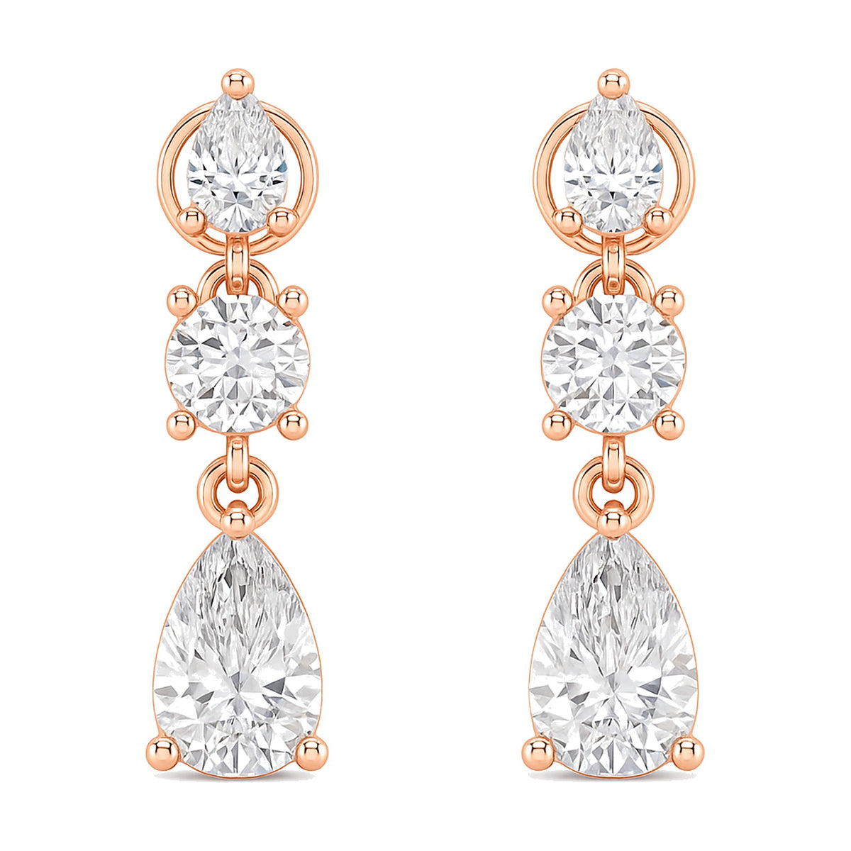 Laurel earrings in 14K rose gold with a lab-grown diamond