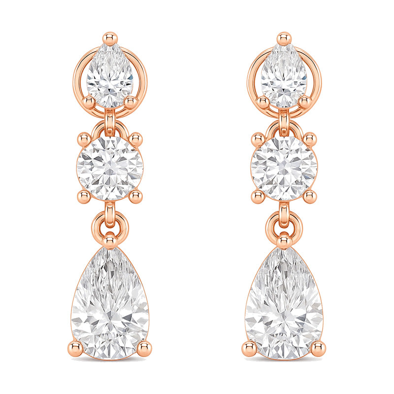 Laurel earrings in 14K rose gold with a lab-grown diamond