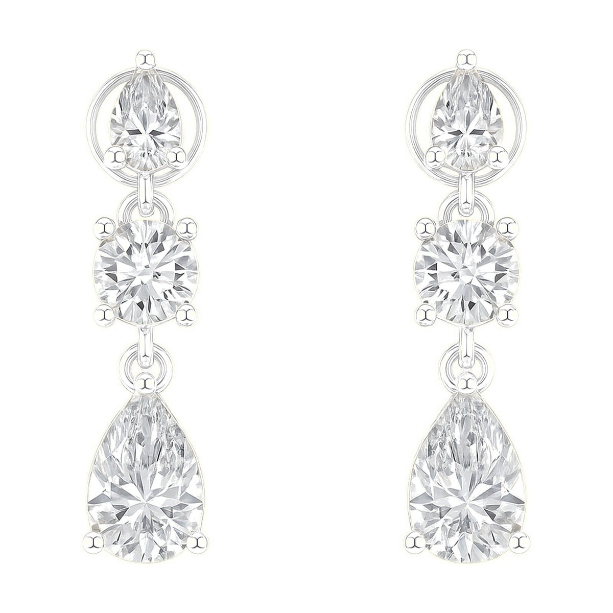 Laurel earrings in 14K white gold with a lab-grown diamond