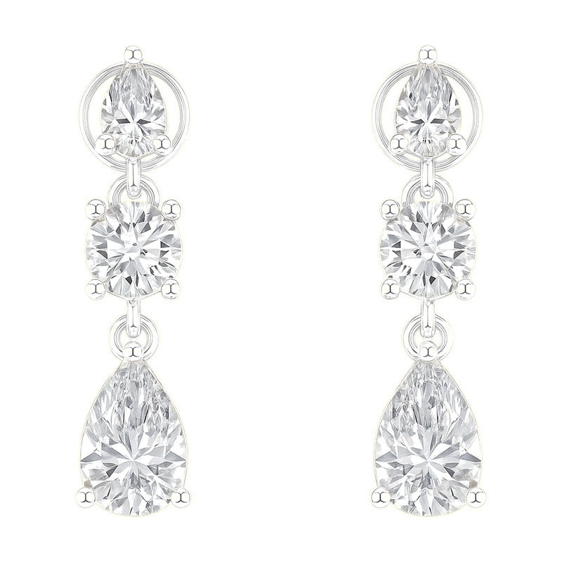 Laurel earrings in 14K white gold with a lab-grown diamond