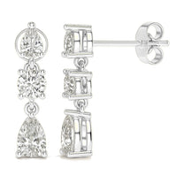 Laurel earrings in 14K white gold with a lab-grown diamond
