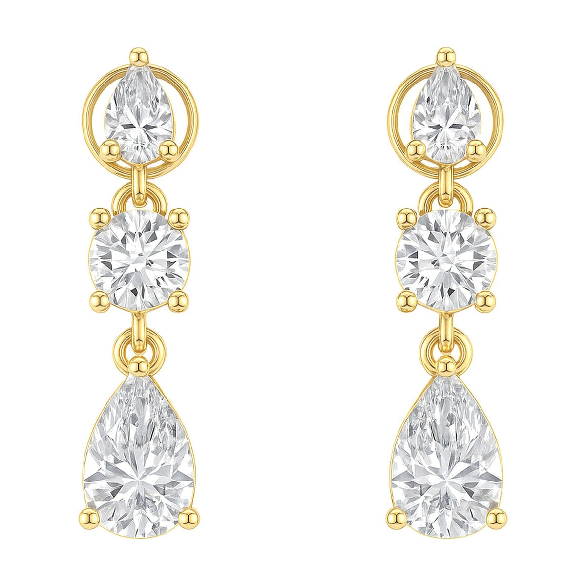 Laurel earrings in 14K yellow gold with a lab-grown diamond