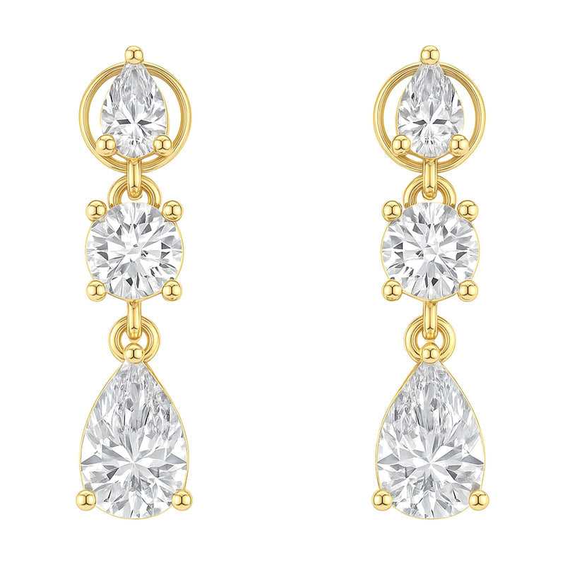Laurel earrings in 14K yellow gold with a lab-grown diamond
