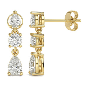 Laurel earrings in 14K yellow gold with a lab-grown diamond