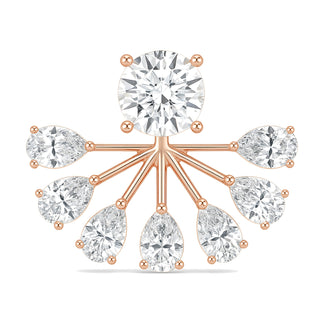 Lea earrings in 14K rose gold with a round-cut lab-grown diamond