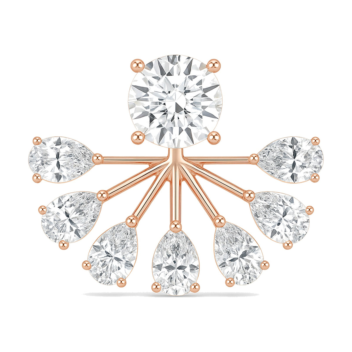 Lea earrings in 14K rose gold with a round-cut lab-grown diamond
