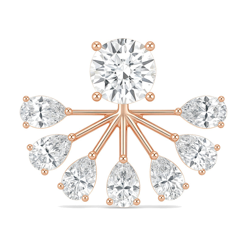 Lea earrings in 14K rose gold with a round-cut lab-grown diamond