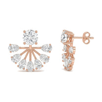 Lea earrings in 14K rose gold with a round-cut lab-grown diamond