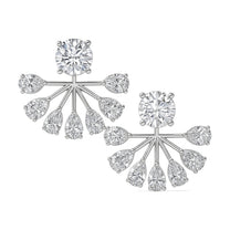 Lea earrings in 14K white gold with a round-cut lab-grown diamond