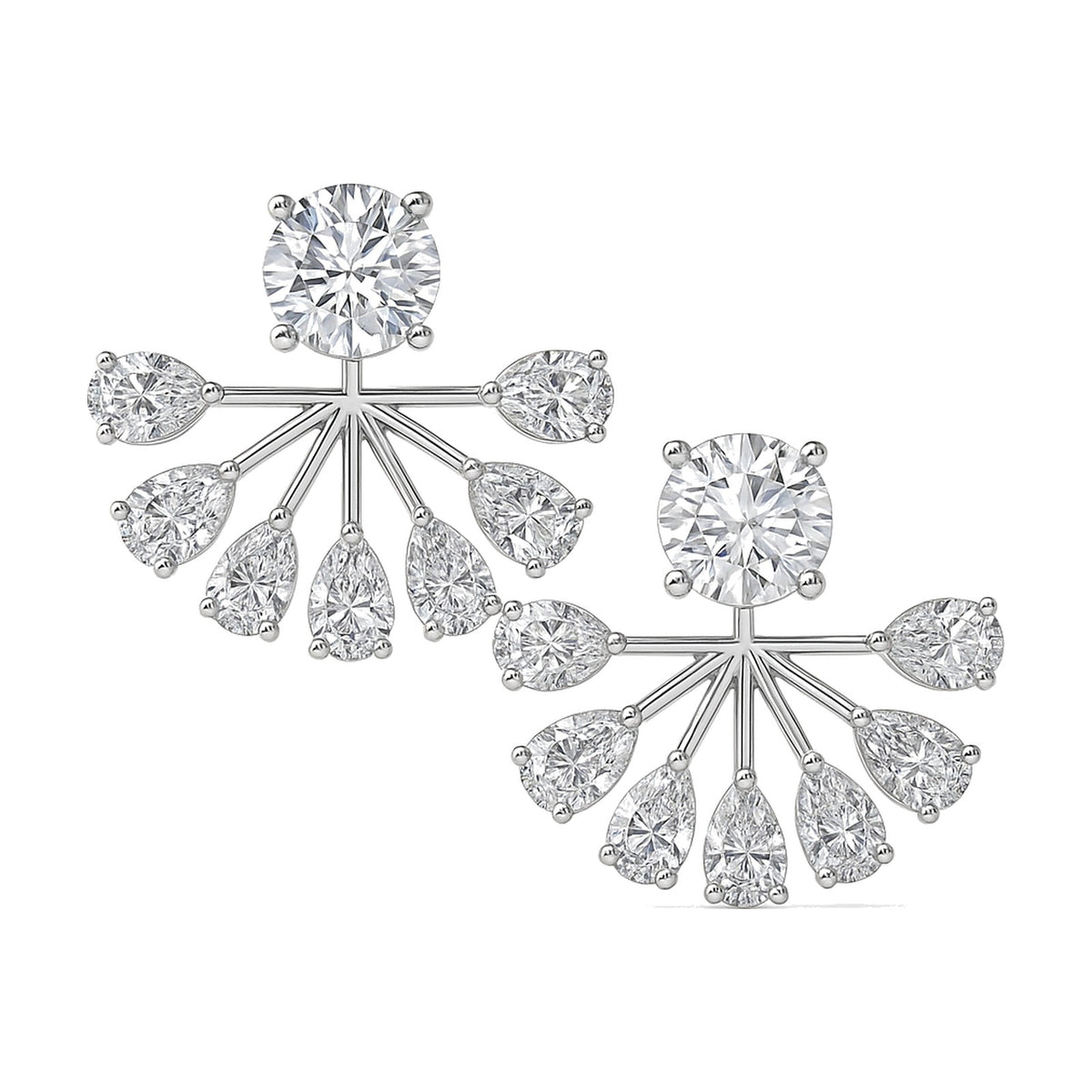 Lea earrings in 14K white gold with a round-cut lab-grown diamond
