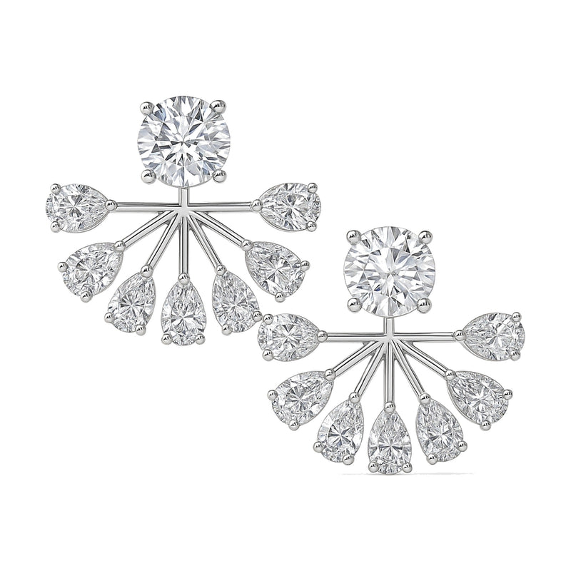 Lea earrings in 14K white gold with a round-cut lab-grown diamond