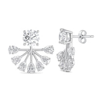 Lea earrings in 14K white gold with a round-cut lab-grown diamond