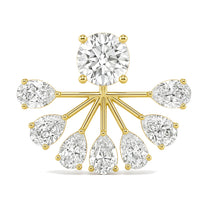 Lea earrings in 14K yellow gold with a round-cut lab-grown diamond