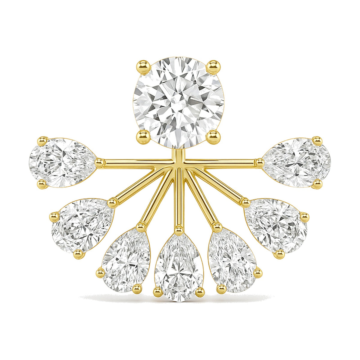 Lea earrings in 14K yellow gold with a round-cut lab-grown diamond