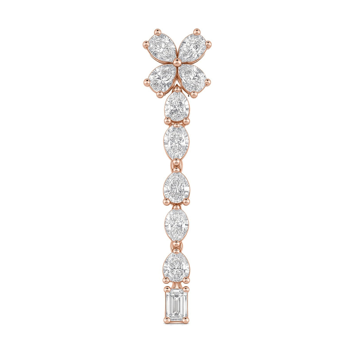 Lena earrings in 14K rose gold with a lab-grown diamond