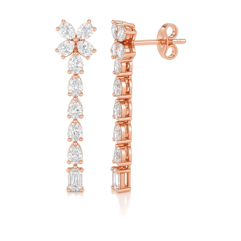 Lena earrings in 14K rose gold with a lab-grown diamond