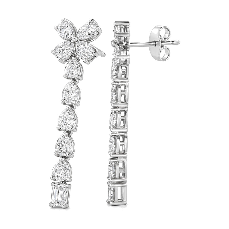 Lena earrings in 14K white gold with a lab-grown diamond
