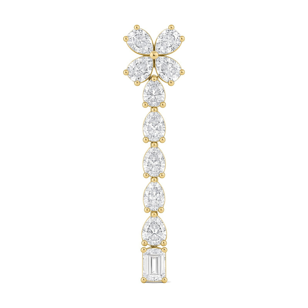 Lena earrings in 14K yellow gold with a lab-grown diamond