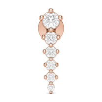 Lia earrings in 14K rose gold with a lab-grown diamond