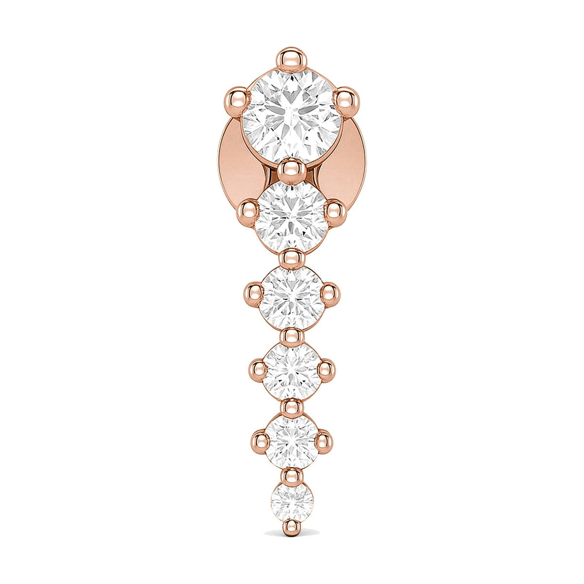 Lia earrings in 14K rose gold with a lab-grown diamond