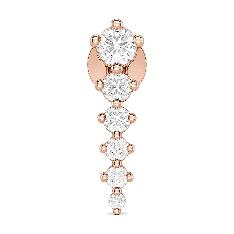 Lia earrings in 14K rose gold with a lab-grown diamond